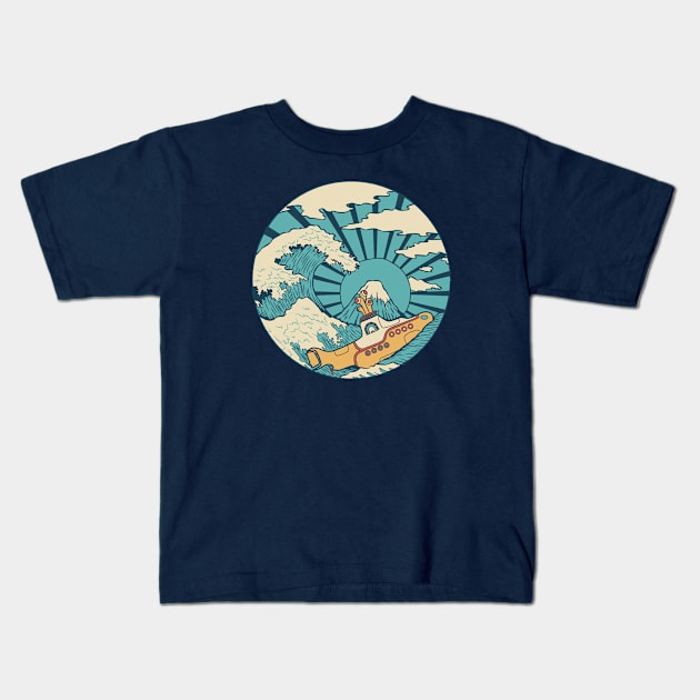 Music Kanagawa Wave by Tobe Fonseca Kids T-Shirt by Tobe_Fonseca